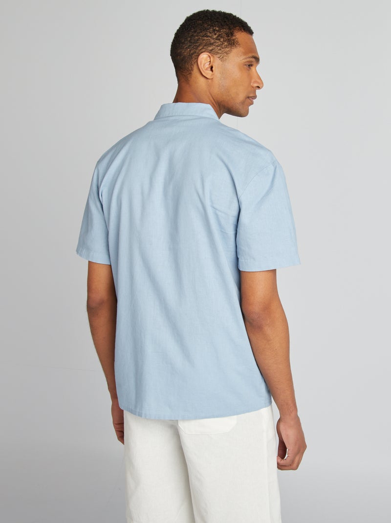 Chemise manches courtes Bleu - Kiabi