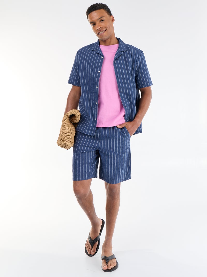 Chemise manches courtes Bleu - Kiabi