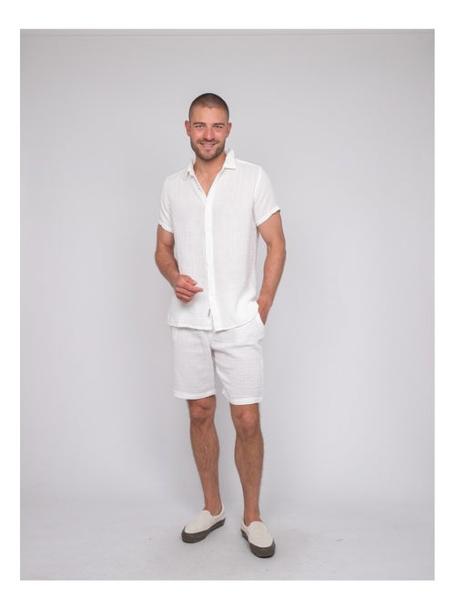 Chemise manches courtes coton DOUMAKI - Kiabi