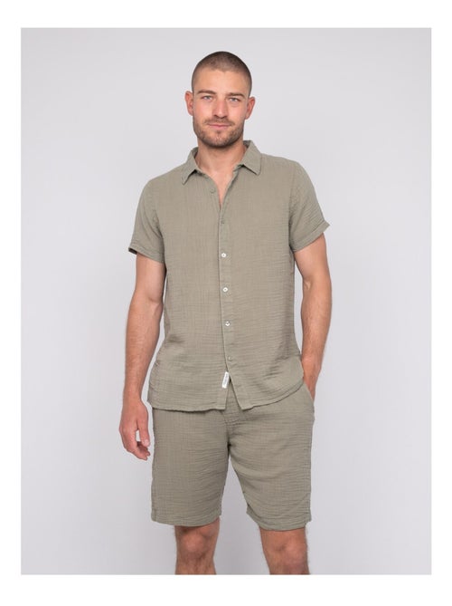 Chemise manches courtes coton DOUMAKI - Kiabi