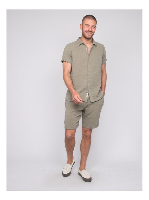 Chemise manches courtes coton DOUMAKI - Kiabi