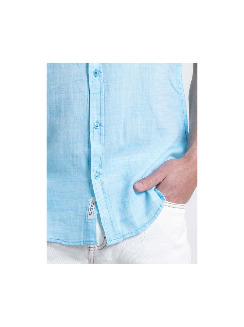 Chemise manches courtes DAPERMI Bleu turquoise - Kiabi