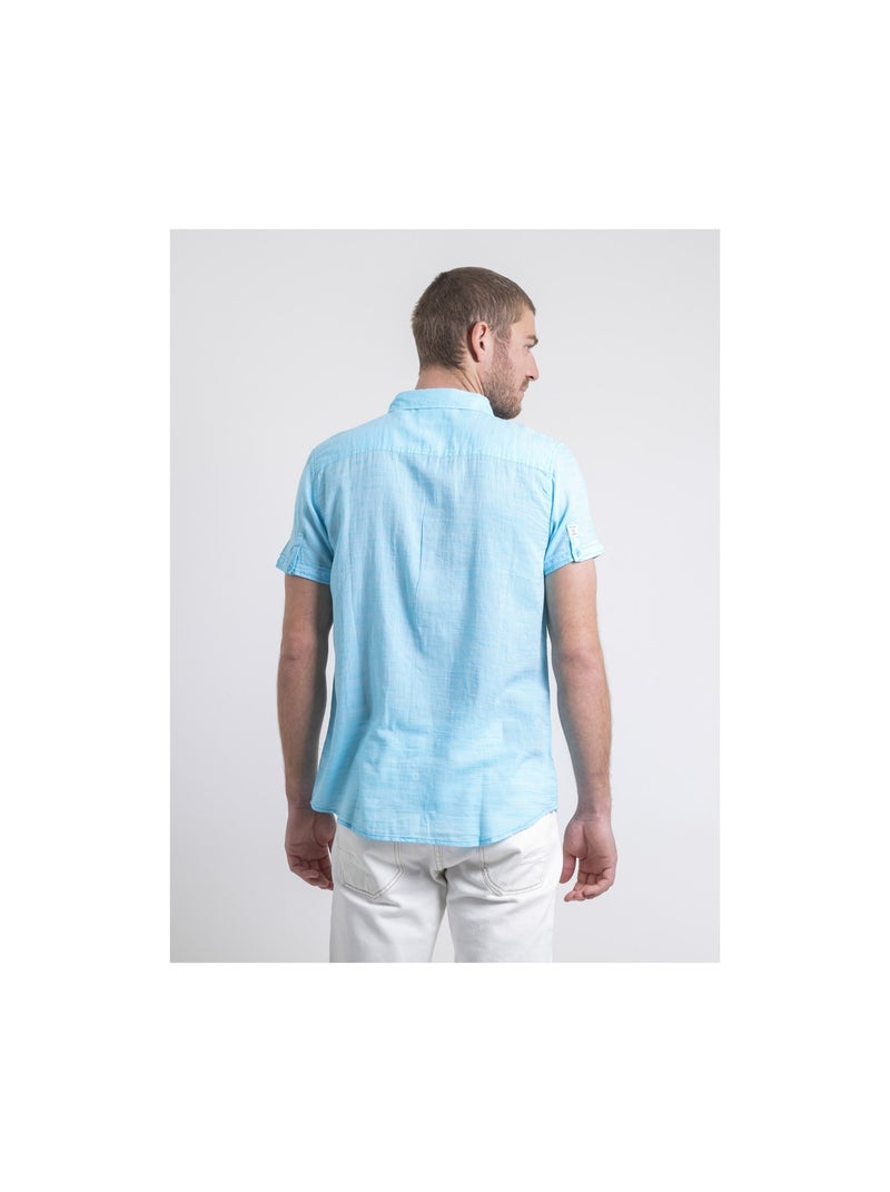 Chemise manches courtes DAPERMI Bleu turquoise - Kiabi