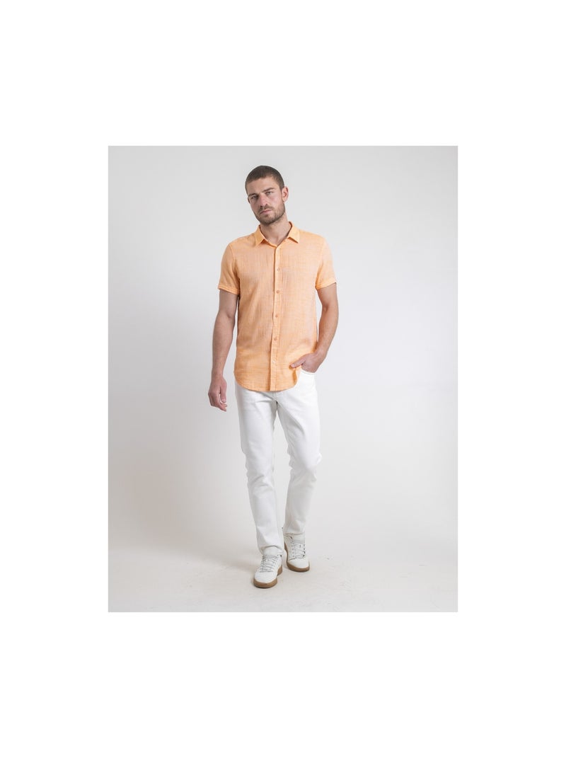 Chemise manches courtes DAPERMI Orange - Kiabi
