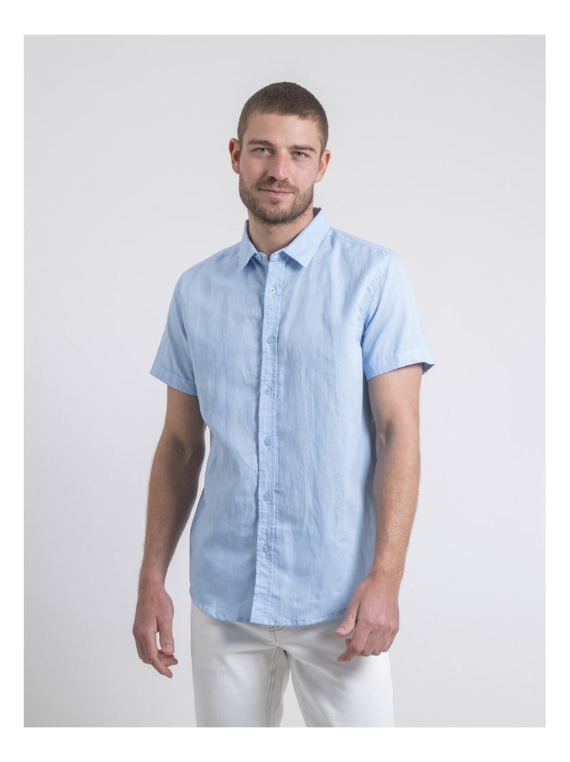 Chemise manches courtes DEMIKA Bleu ciel - Kiabi