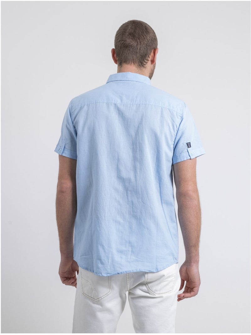 Chemise manches courtes DEMIKA Bleu ciel - Kiabi