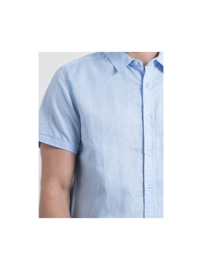 Chemise manches courtes DEMIKA Bleu ciel - Kiabi