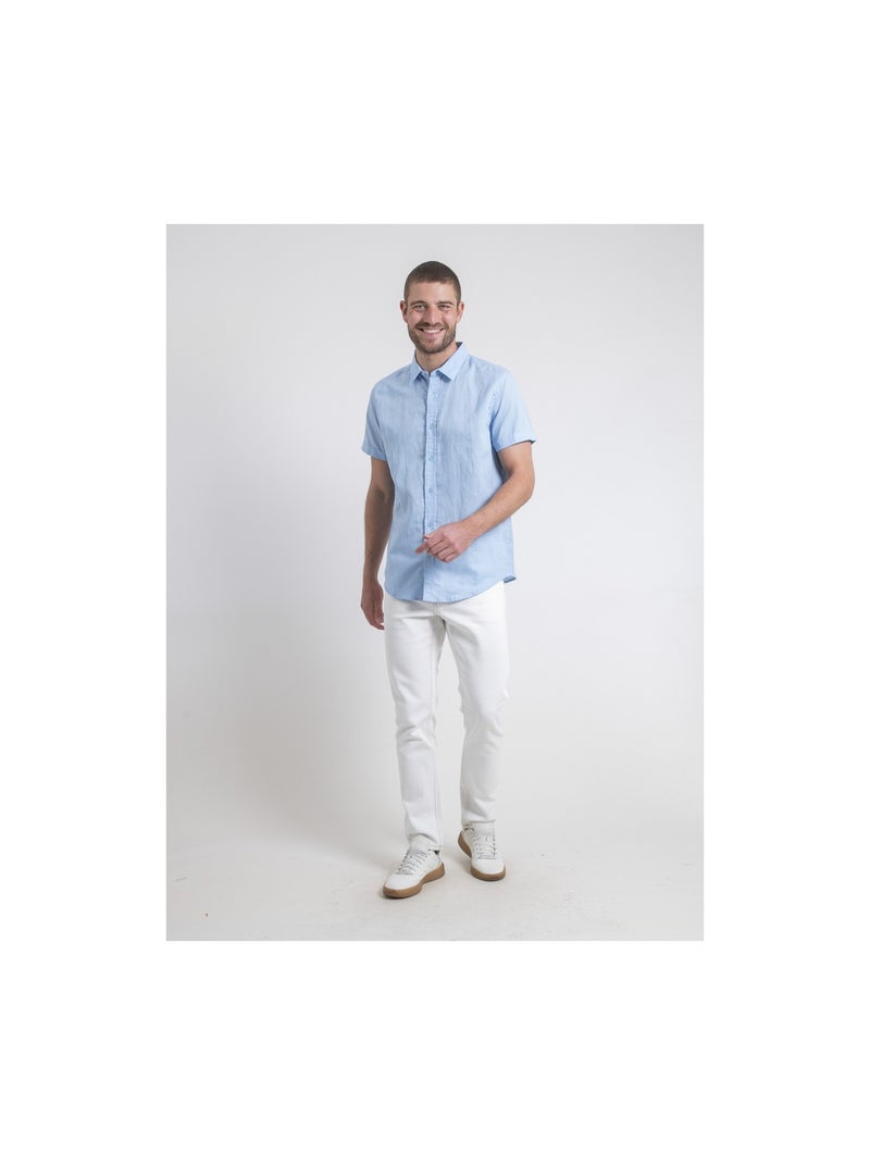 Chemise manches courtes DEMIKA Bleu ciel - Kiabi