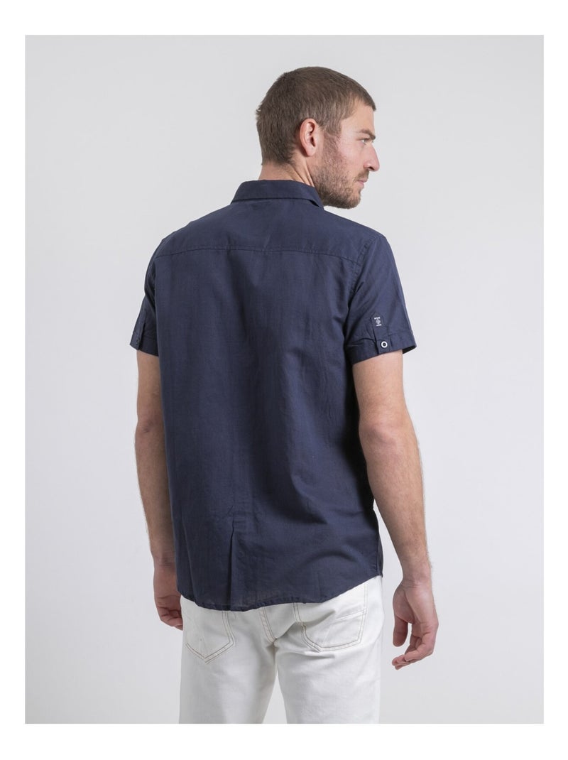 Chemise manches courtes DEMIKA Bleu marine - Kiabi