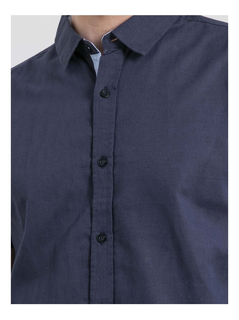 Chemise manches courtes DEMIKA Bleu marine - Kiabi