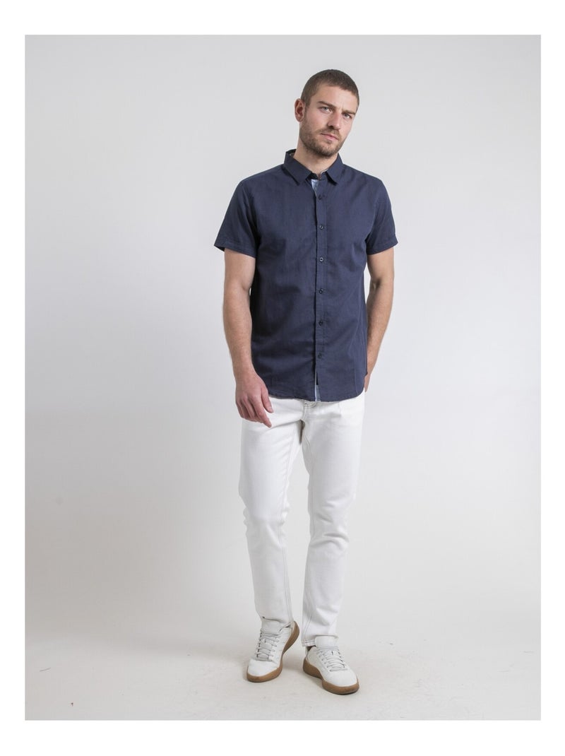 Chemise manches courtes DEMIKA Bleu marine - Kiabi