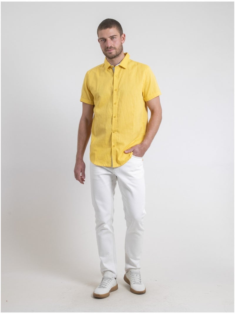 Chemise manches courtes DEMIKA Jaune - Kiabi