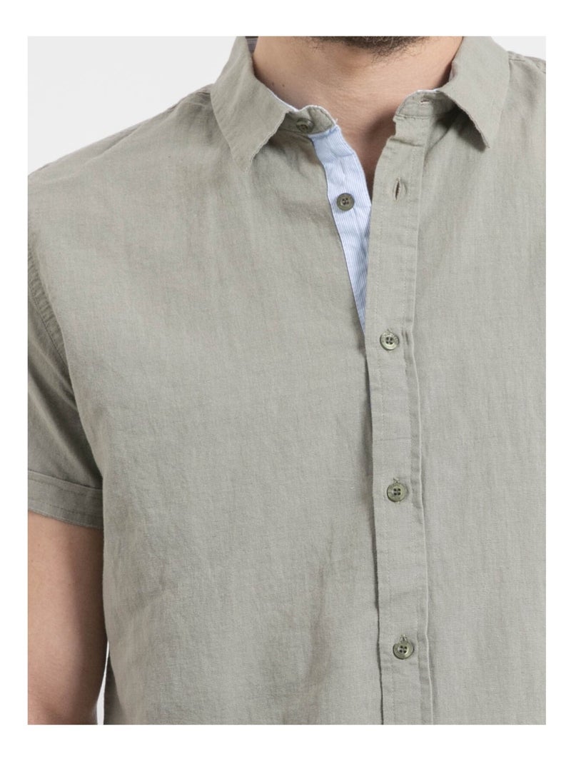 Chemise manches courtes DEMIKA Kaki - Kiabi