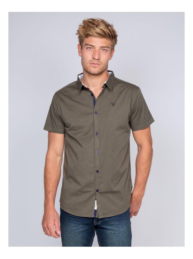 Chemise manches courtes DIPOLITO Kaki - Kiabi