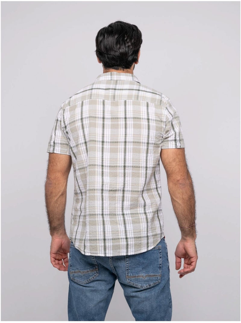 Chemise manches courtes DOLBARAT Kaki - Kiabi