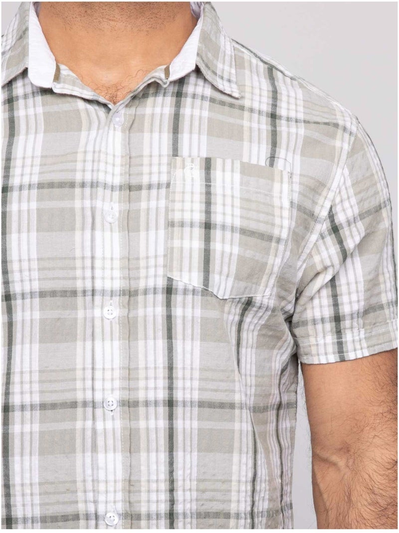 Chemise manches courtes DOLBARAT Kaki - Kiabi