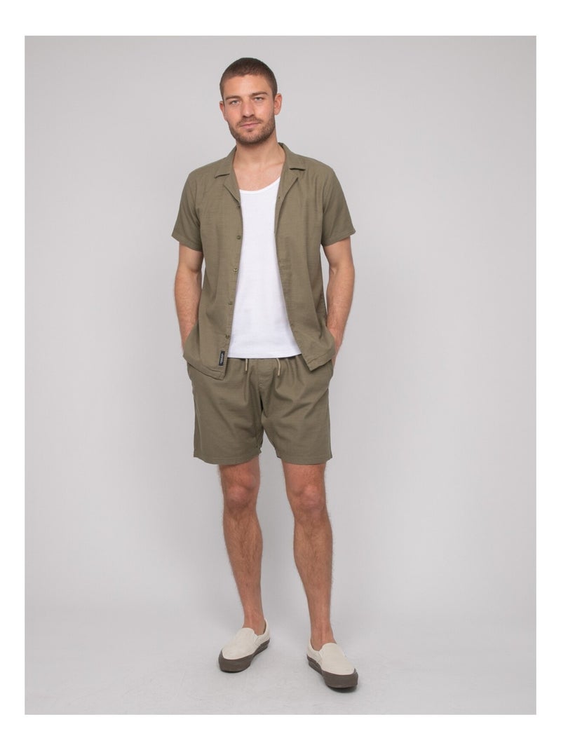 Chemise manches courtes doukipolo Kaki - Kiabi