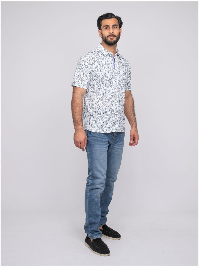 Chemise manches courtes DRICAOUL Bleu - Kiabi