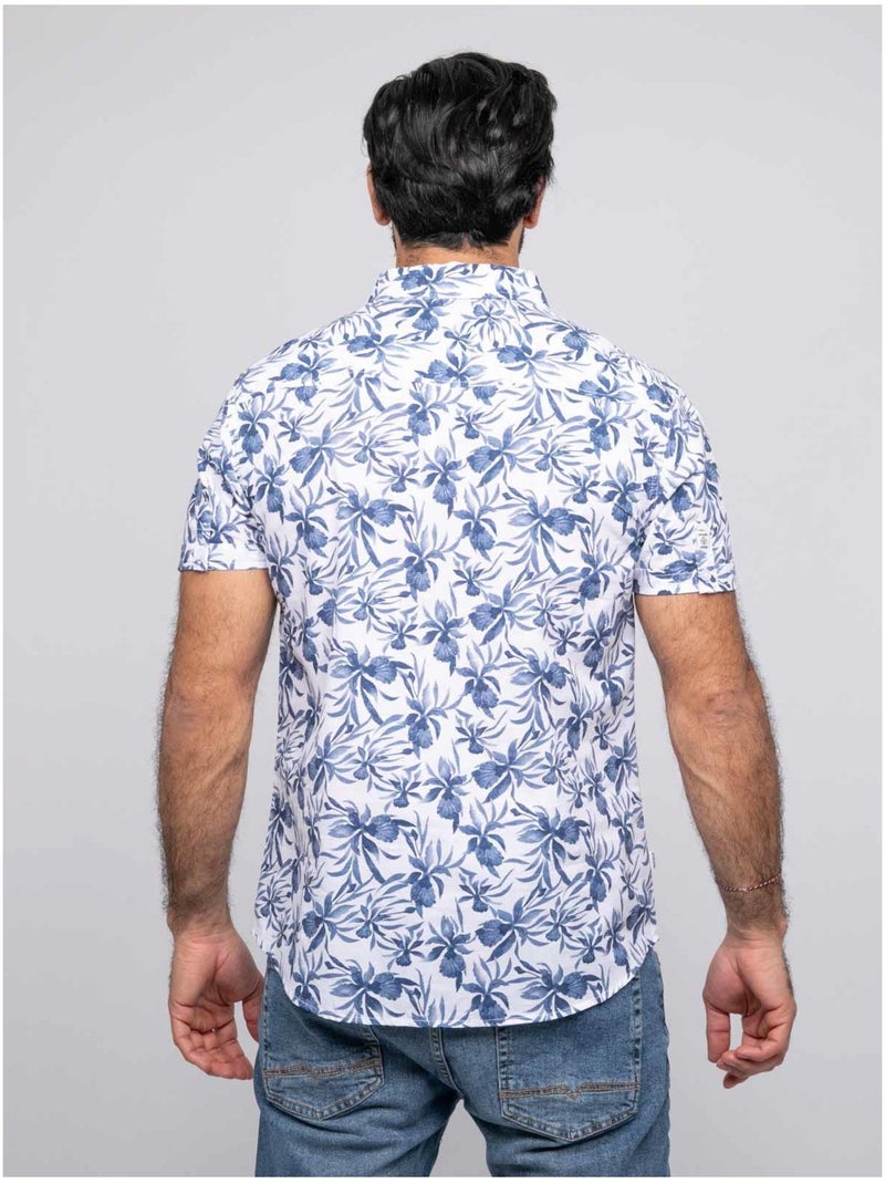 Chemise manches courtes DRILOUBINE Bleu - Kiabi
