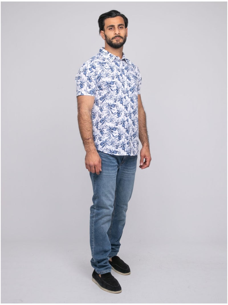 Chemise manches courtes DRILOUBINE Bleu - Kiabi