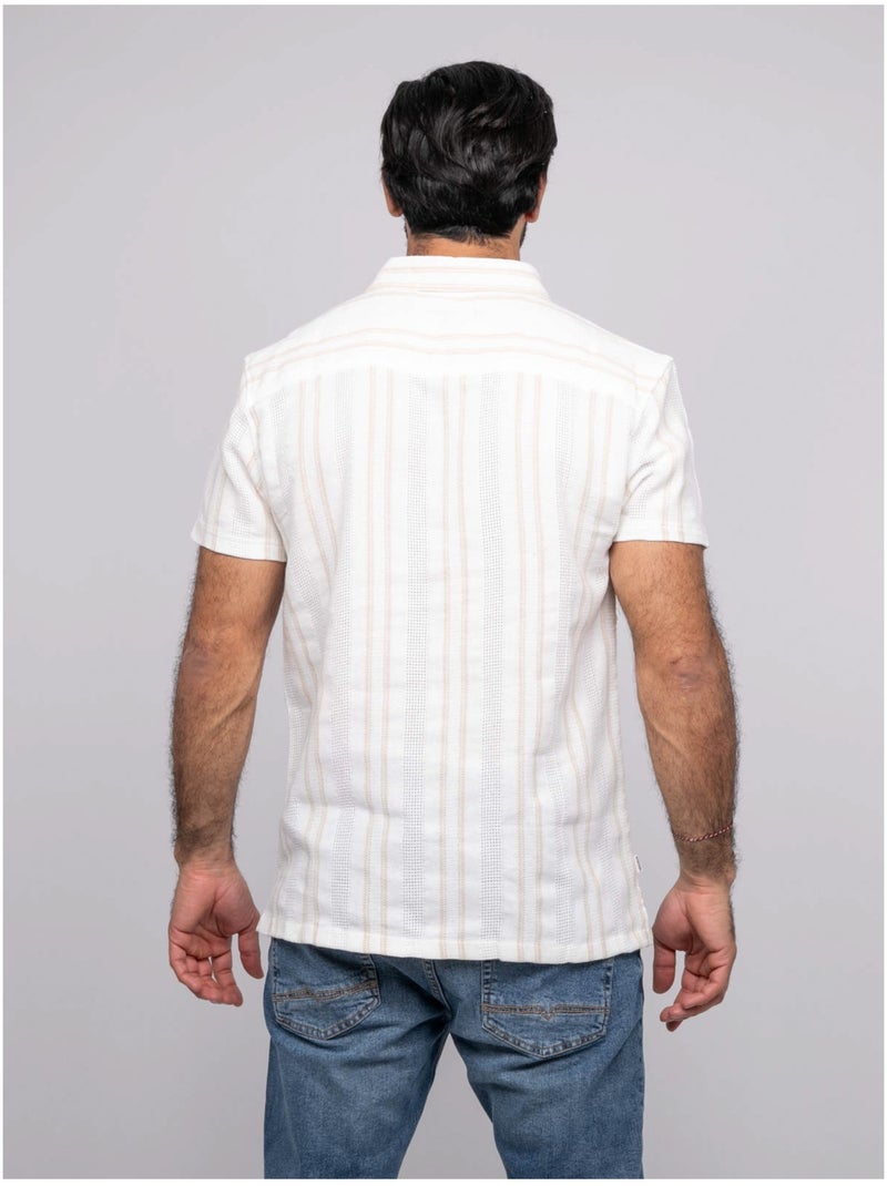 Chemise manches courtes DROSAMI Ecru - Kiabi