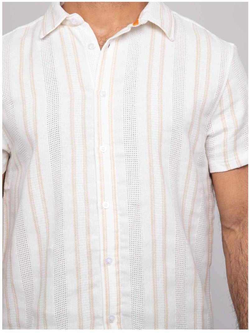 Chemise manches courtes DROSAMI Ecru - Kiabi