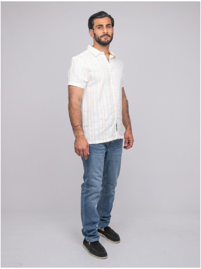 Chemise manches courtes DROSAMI Ecru - Kiabi