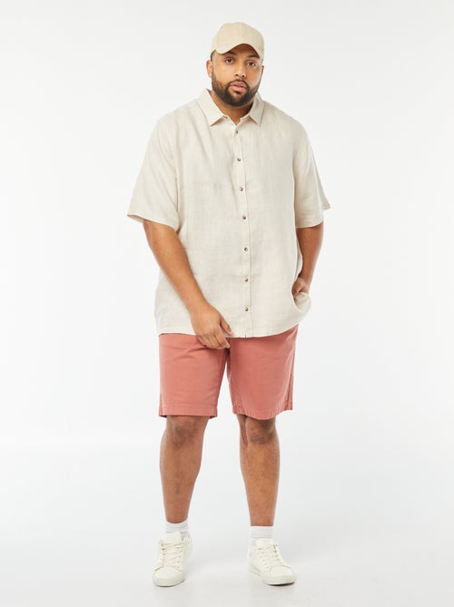 Chemise manches courtes en lin - Kiabi