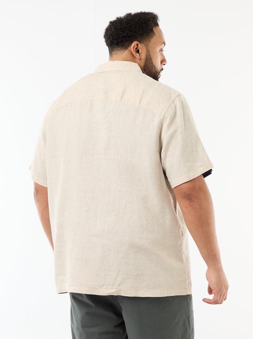 Chemise manches courtes en lin - Kiabi