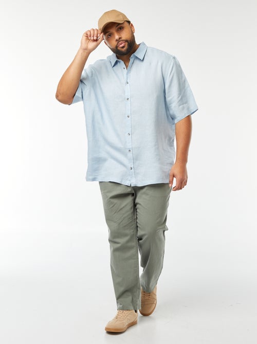 Chemise manches courtes en lin - Kiabi