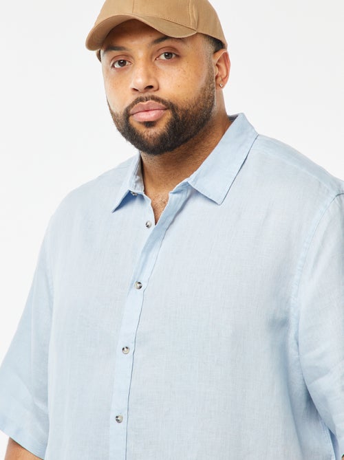 Chemise manches courtes en lin - Kiabi