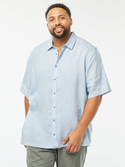 Chemise manches courtes en lin - Kiabi