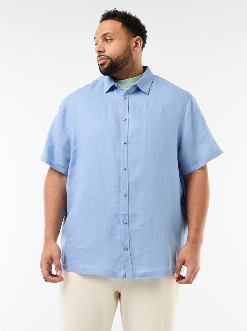 Chemise manches courtes en lin - Kiabi