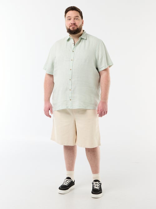 Chemise manches courtes en lin - Kiabi