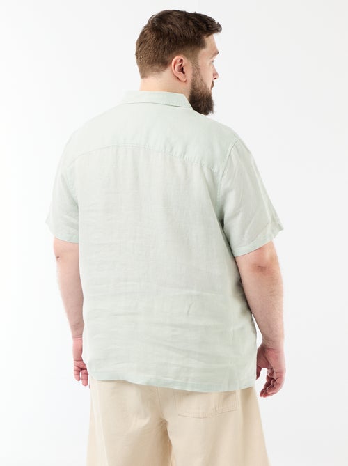 Chemise manches courtes en lin - Kiabi