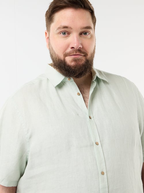 Chemise manches courtes en lin - Kiabi