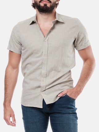 Chemise manches courtes en lin
