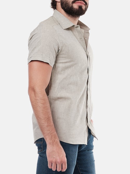 Chemise manches courtes en lin - Kiabi