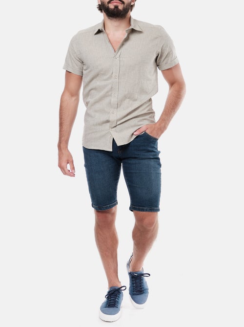 Chemise manches courtes en lin - Kiabi