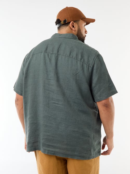 Chemise manches courtes en lin - Kiabi