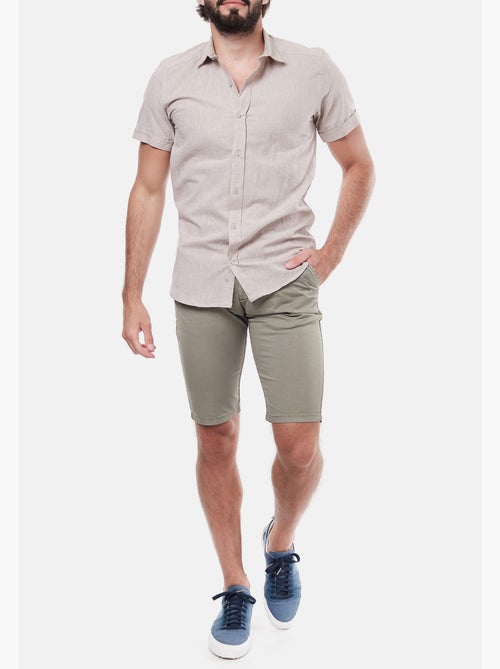 Chemise manches courtes en lin - Kiabi