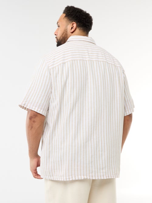 Chemise manches courtes en lin mélangé - Kiabi