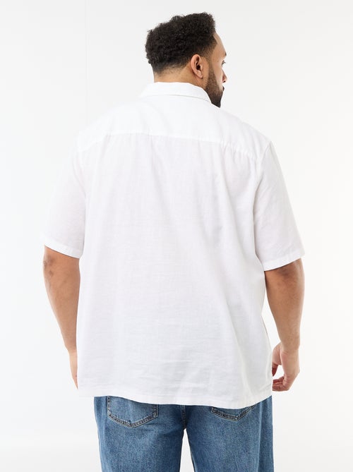 Chemise manches courtes en lin mélangé - Kiabi