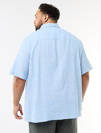 Chemise manches courtes en lin mélangé