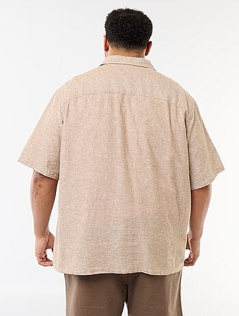 Chemise manches courtes en lin mélangé
