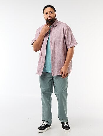 Chemise manches courtes en lin mélangé