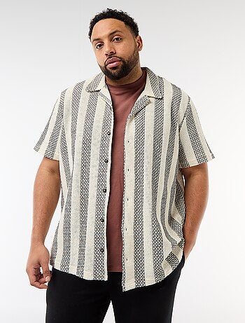 Chemise manches courtes en maille ajourée