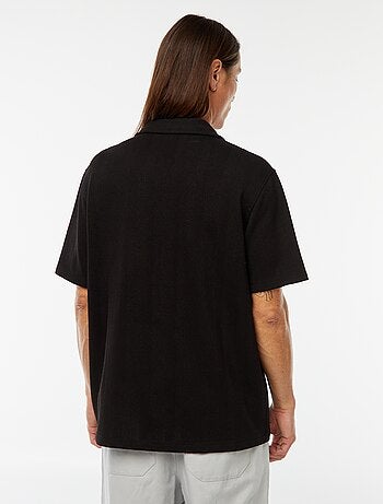 Chemise manches courtes en maille ajourée