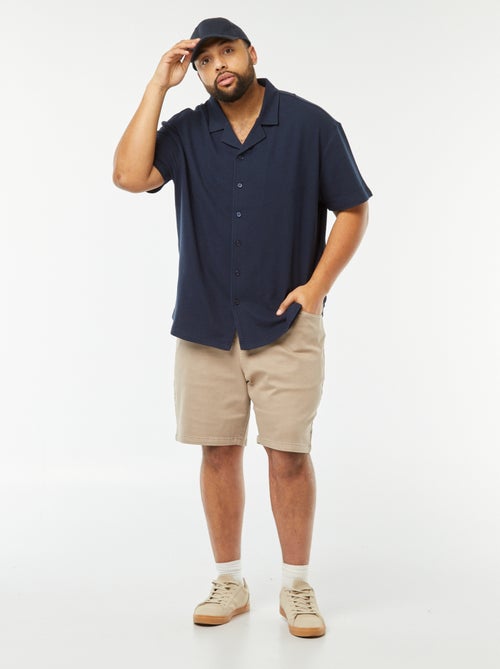 Chemise manches courtes en maille casual - Kiabi