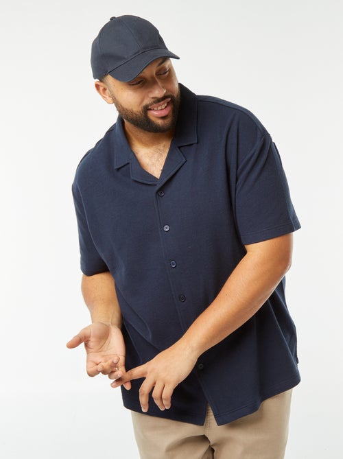 Chemise manches courtes en maille casual - Kiabi